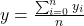  y = \frac{\sum_{i = 0}^ny_i}{n} 